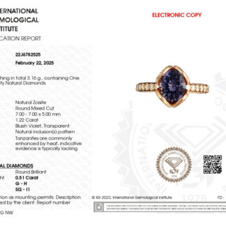 Gemstone Floral Ring In 14k Rose Gold Tanzanite And Diamond Engagement Verified Rings