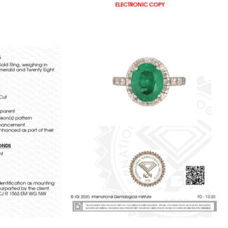 Halo Engagement Ring With 11x8mm Emerald And Diamond Pave In 14k White Gold Certified Rings