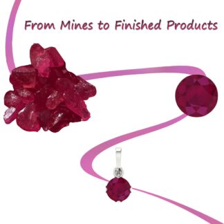 Natural Pear Cut Diamond Ruby Pendant in14k Solid Gold For Women’s