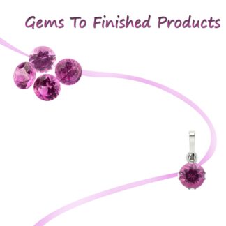 Natural Pink Sapphire & Dainty Diamond Chevron Stud Earrings In 14k Solid Gold