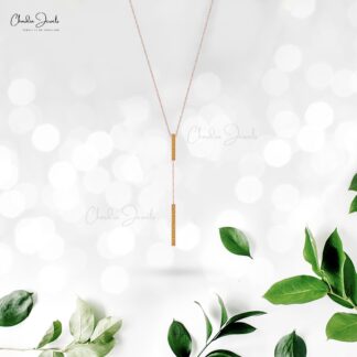 Lariat Thin Chin Necklace In Real 14k Gold Citrine 2mm Gemstone Y Drob Bar Necklace
