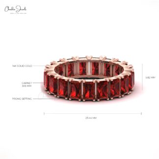 Natural Garnet Full Eternity Band in 14k Solid Gold