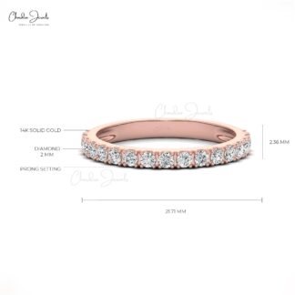 0.51 Carats G-H White Diamond Half Eternity Wedding Band