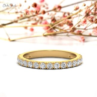0.51 Carats G-H White Diamond Half Eternity Wedding Band