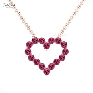 Natural Pink Tourmaline Chain Necklace With 1 Ct Gemstone Bead Set In 14k Real Gold Jewelry