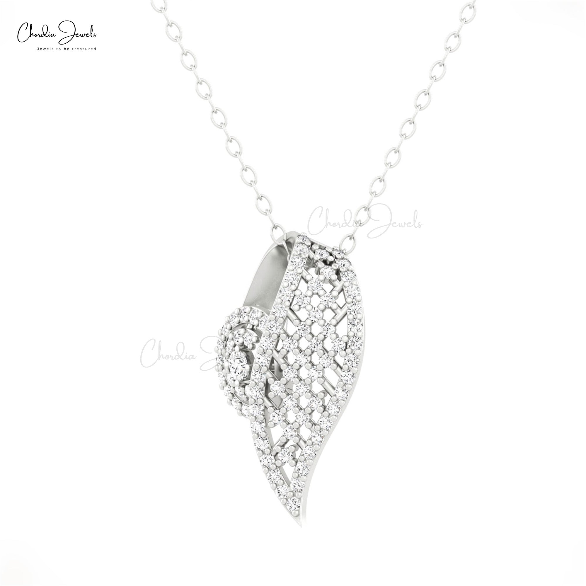 Natural White Diamond Cluster Pendant In 14k Pure Gold Minimalist Fine Jewelry For Mom