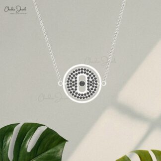 Moving Stone Chain Necklace With 1 Ctw Black Diamond 14k Solid Gold Cluster Fine Jewelry