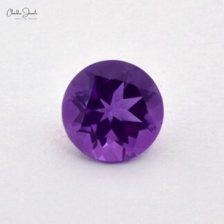 100% Natural African Amethyst 8MM Round Brilliant Cut Semi Precious Loose Gemstone, 1 Piece