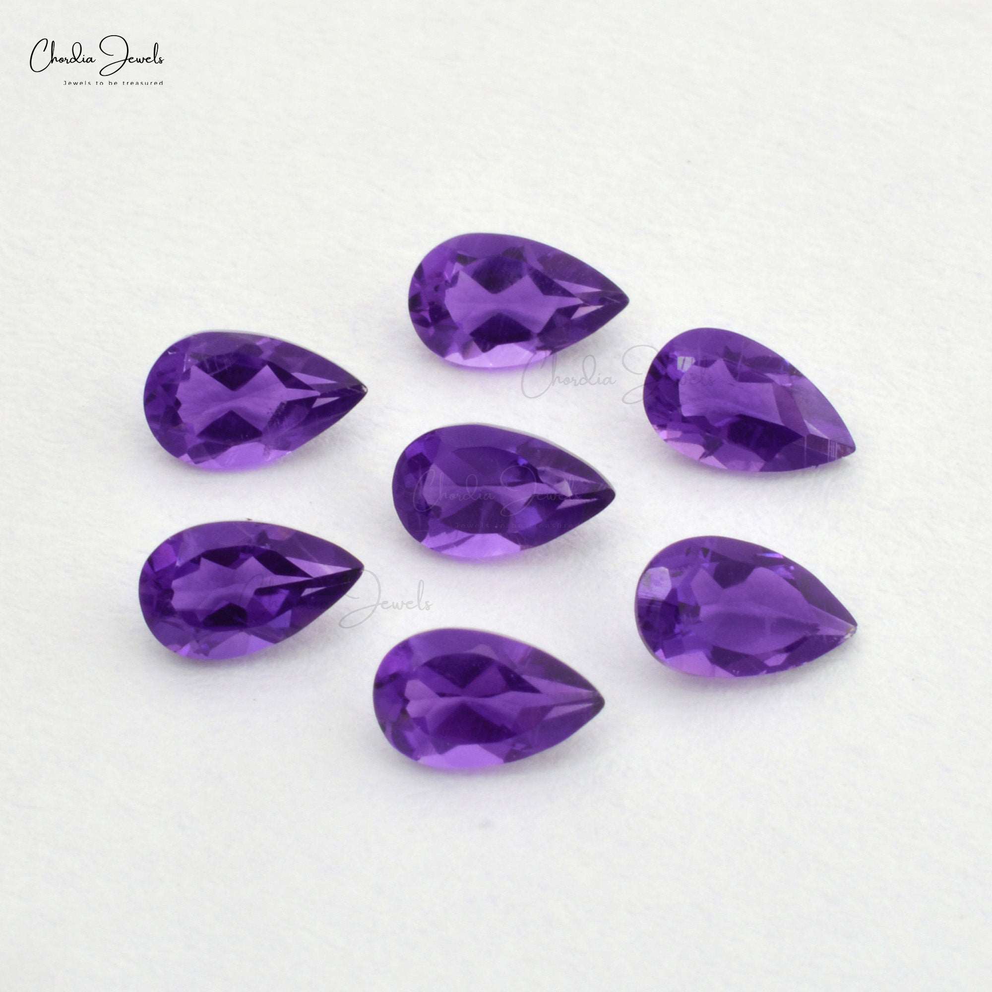 100% Natural African Amethyst Pear Cut High Quality Loose Gemstone 4×3 MM, 1 Piece