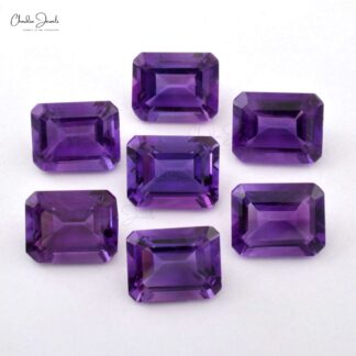 100% Natural High Quality African Amethyst Octagon Cut Loose Gemstone 6x4MM, 1 Piece