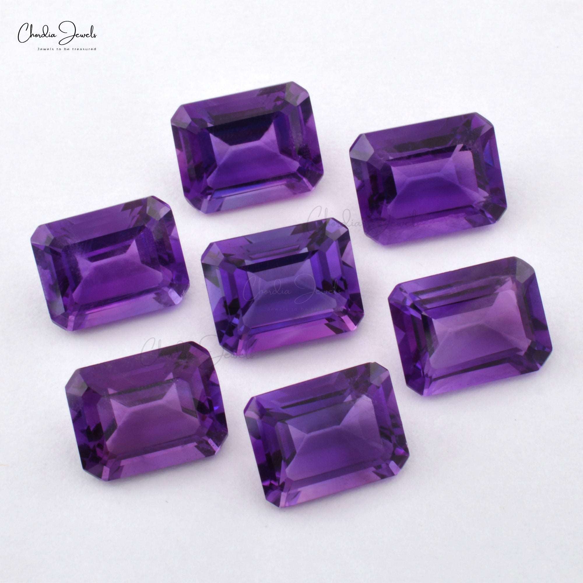 1.5 Carats AAA Quality African Amethyst Octagon Cut Loose Gemstone, 1 Piece