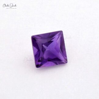 100% Natural 3MM African Amethyst Square Cut Loose Gemstone, 1 Piece