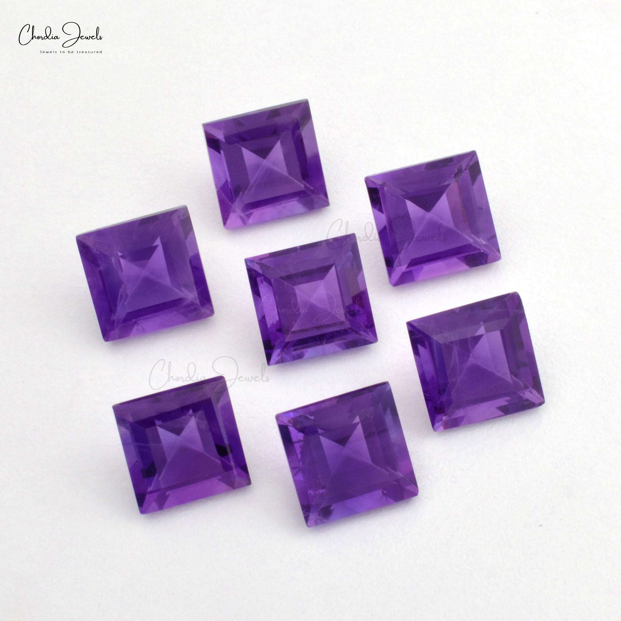 1.2 Carats 100% Natural African Amethyst Square Faceted Semi Precious Loose Gemstone, 1 Piece