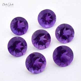 100% Natural AAA Quality 5MM African Amethyst Round Brilliant Cut Loose Gemstone, 1 Piece