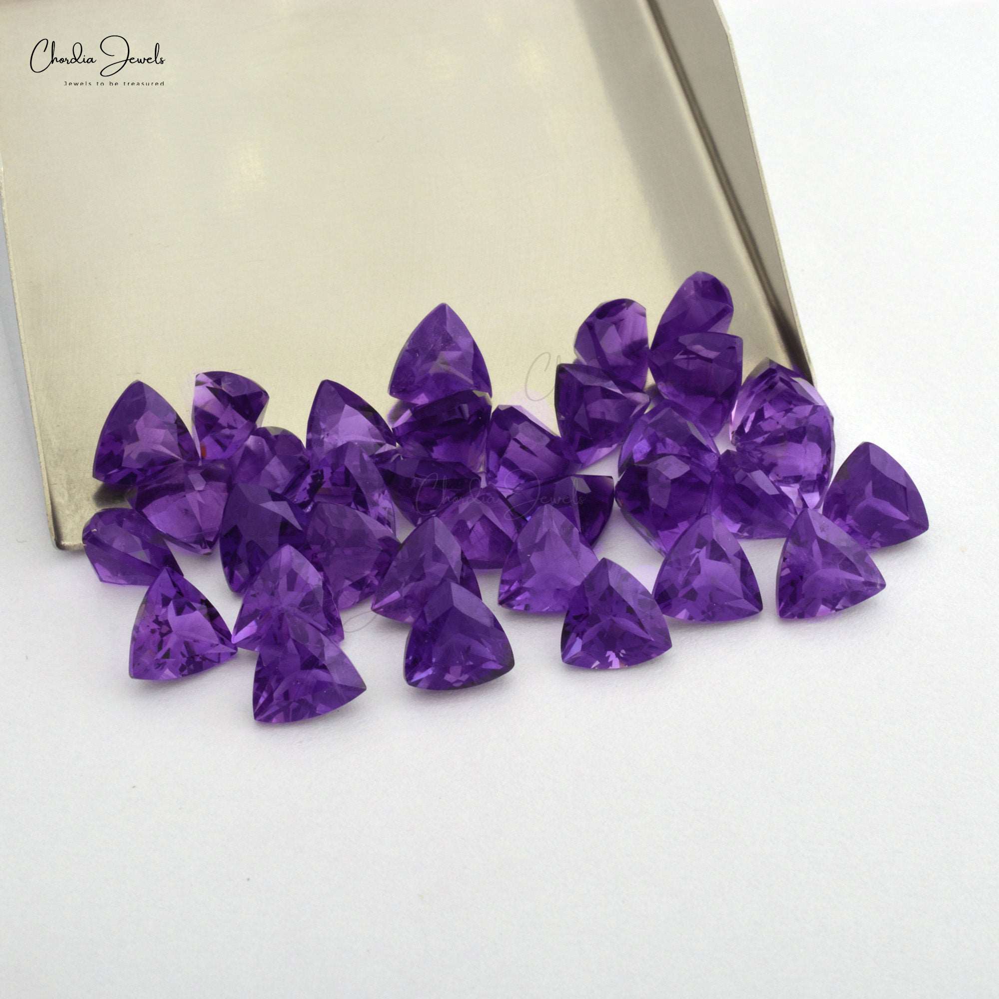 1 Carat Trillion Cut Top Grade African Amethyst Faceted Gemstone for Jewelry, 1 Piece