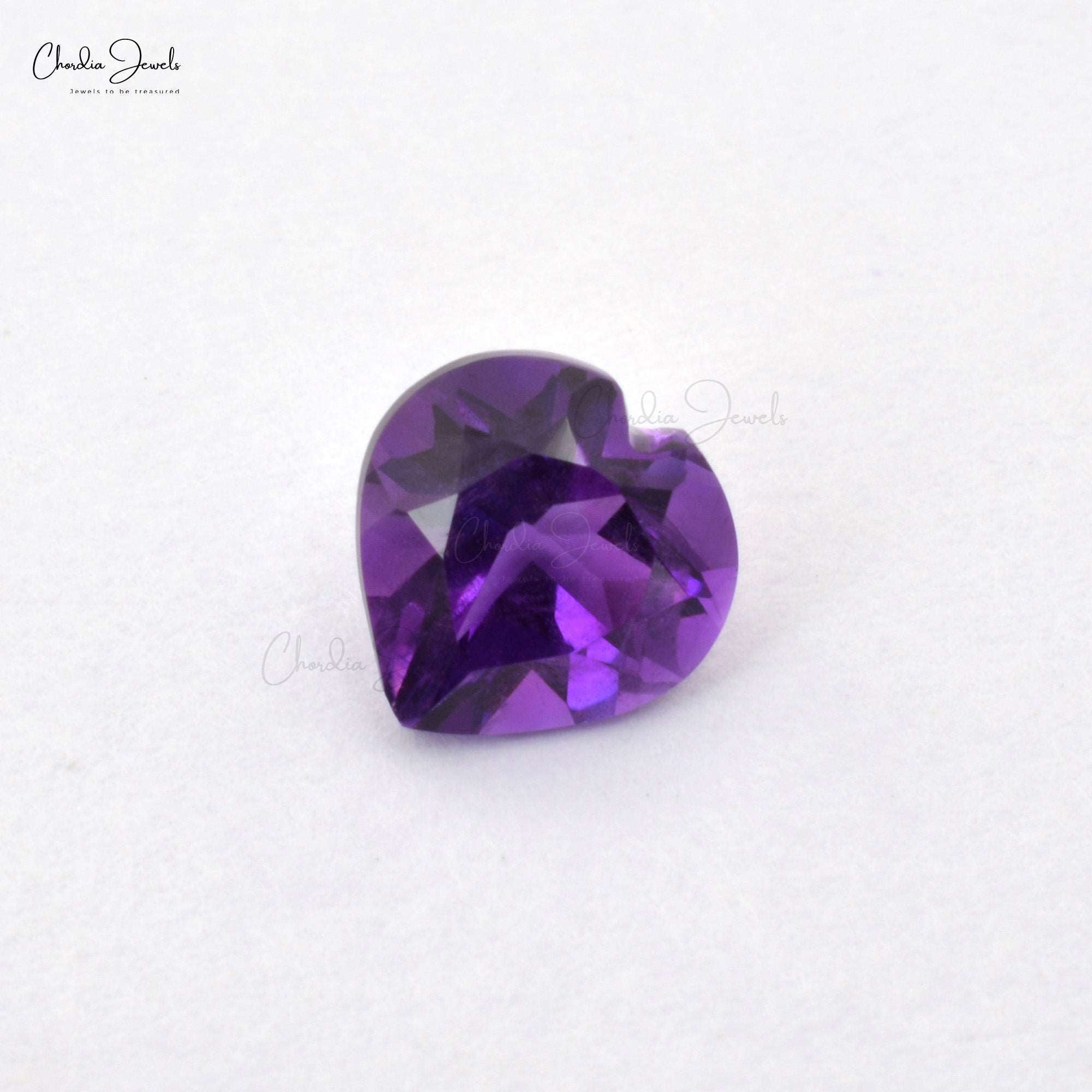 100% Natural Amethyst 5MM Heart Cut Loose Gemstone for Ring, 1 Piece