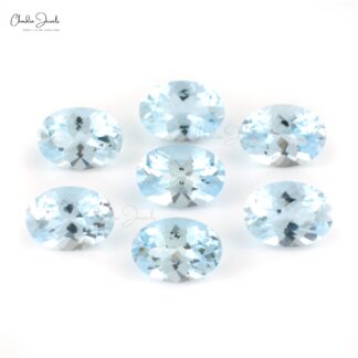 100% Natural Aquamarine 6x4 Oval Cut Loose Gemstone From Brazil, 1 Piece