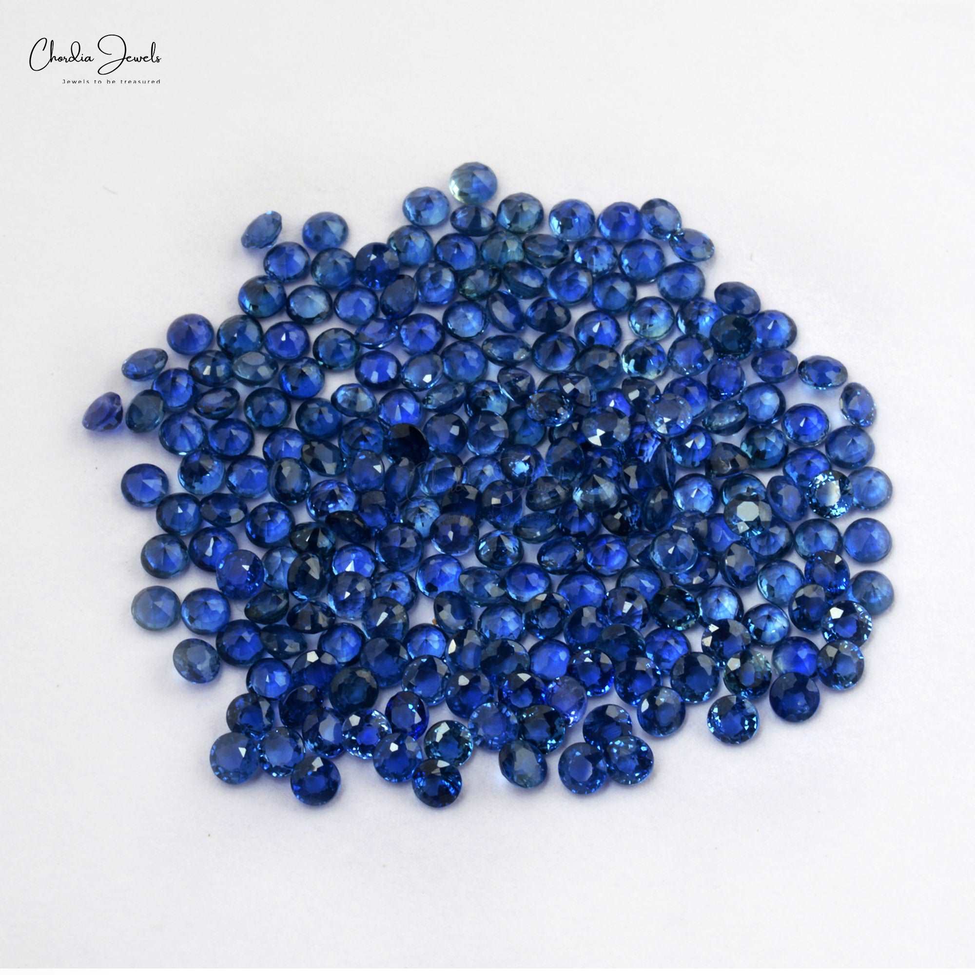 1.50 MM, 1.60 MM, 1.70 MM, 1.80 MM, 1.90 MM AAA Quality Natural Blue Sapphire Round Cut Faceted Loose Gemstone For Jewelry