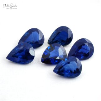 1/2 Carat Pear for Pendant 6x4mm Blue Sapphire Wholesale High Quality, 1 Piece
