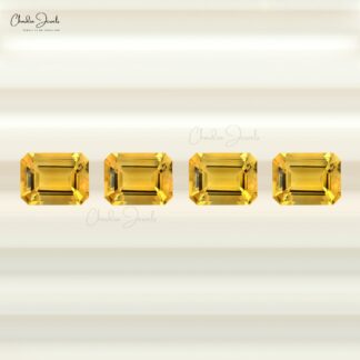 100% Natural Citrine AAA Quality Emerald Cut 12X10MM Loose Gemstone for Pendant, 1 Piece