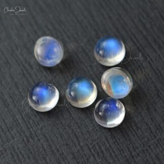 100% Natural Rainbow Moonstone 5mm Loose Wholesale Gemstone Round For Ring, 1 Piece