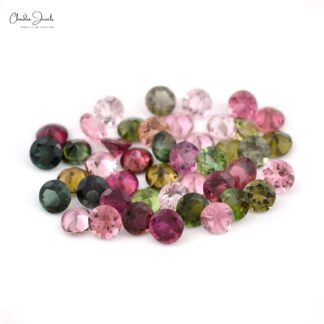 1 Carat Size Top Grade Multi Tourmaline Round Cut For Earrings, 1 Piece