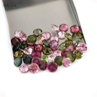 1 Carat Size Top Grade Multi Tourmaline Round Cut For Earrings, 1 Piece