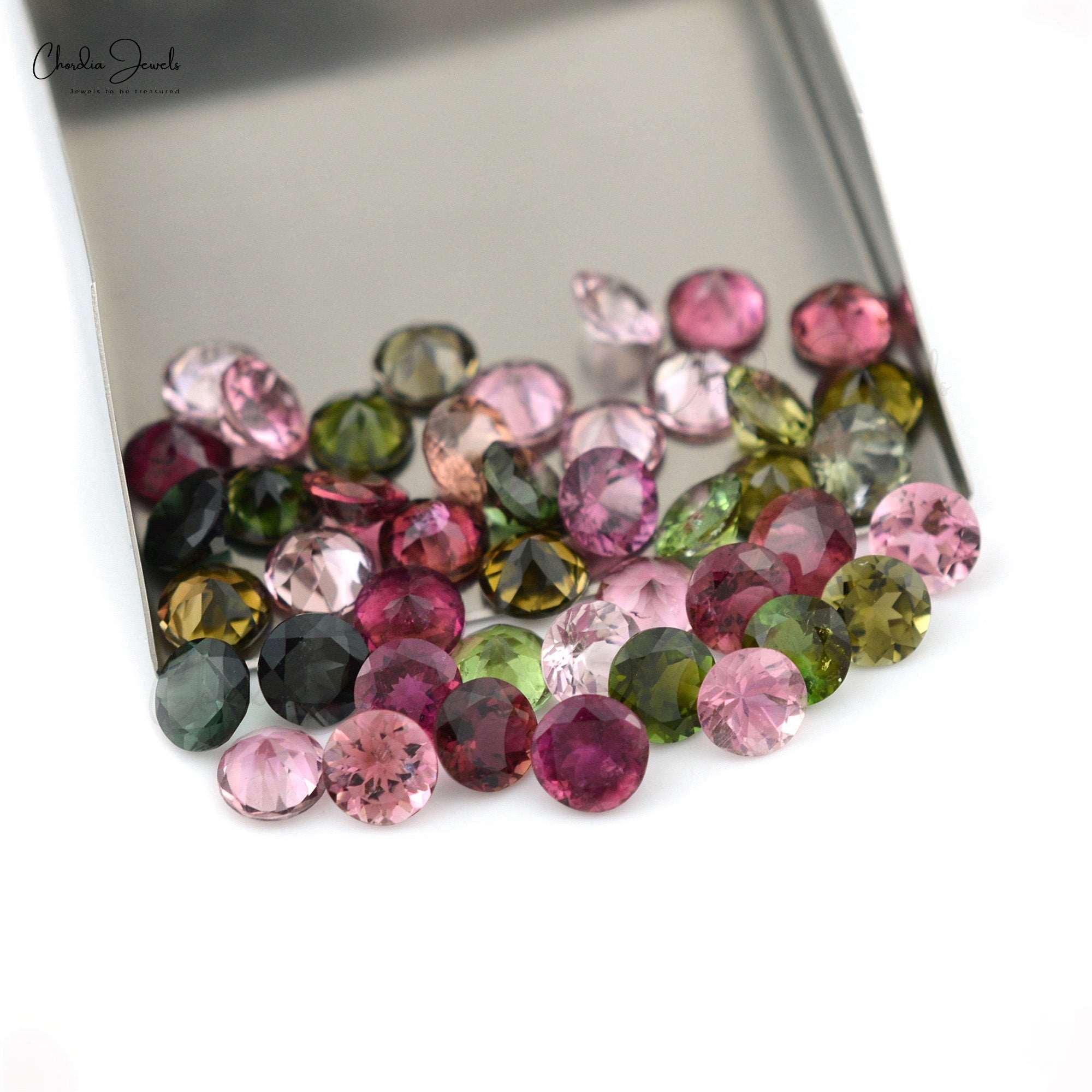 1 Carat Size Top Grade Multi Tourmaline Round Cut For Earrings, 1 Piece