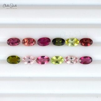 100% Natural Multi Tourmaline 5x3mm Oval Cut For Gemstone Jewelry, 1 Piece