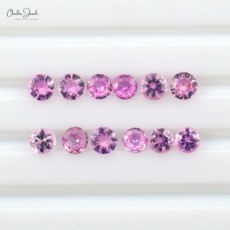 1/2 Carats Pink Sapphire Loose Gemstone 5mm Round Precious Gemstone For Ring, 1 Piece