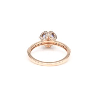 Gemstone Floral Ring In 14k Rose Gold Tanzanite And Diamond Engagement Verified Rings