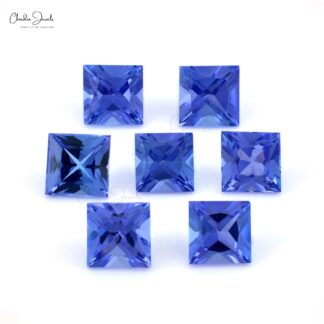 0.35 Carat Natural AAA Tanzanite Square Cut Faceted Loose Gemstone at Discount Price, 1 Piece