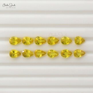 1 Carat Top Grade Yellow Sapphire Pear For Earrings 7x5 Mm, 1 Piece