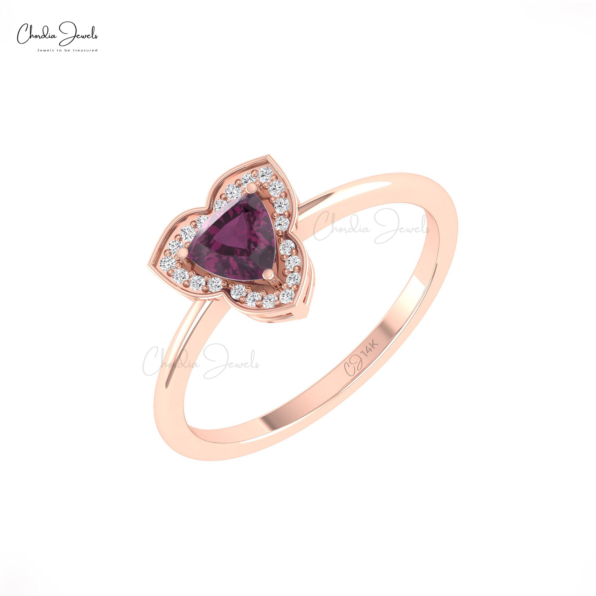 Solid gold garnet halo statement ring