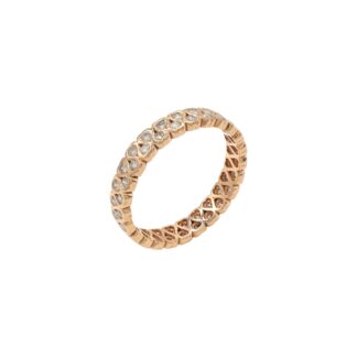 Full Eternity Stackable Ring In 14k Rose Gold Diamond 0.79 Ct Round Cut Certified Band