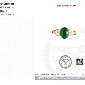 Real 18k Yellow Gold 7 Stone Ring With 7x4mm Emerald IGI Certified Diamond Wedding Rings