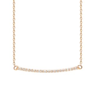 Dainty Diamond Straight Bar Necklace In 14k Rose Gold Diamond Certified Chain Necklaces