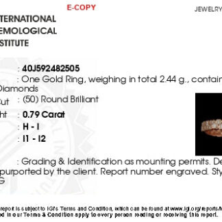 Full Eternity Stackable Ring In 14k Rose Gold Diamond 0.79 Ct Round Cut Certified Band