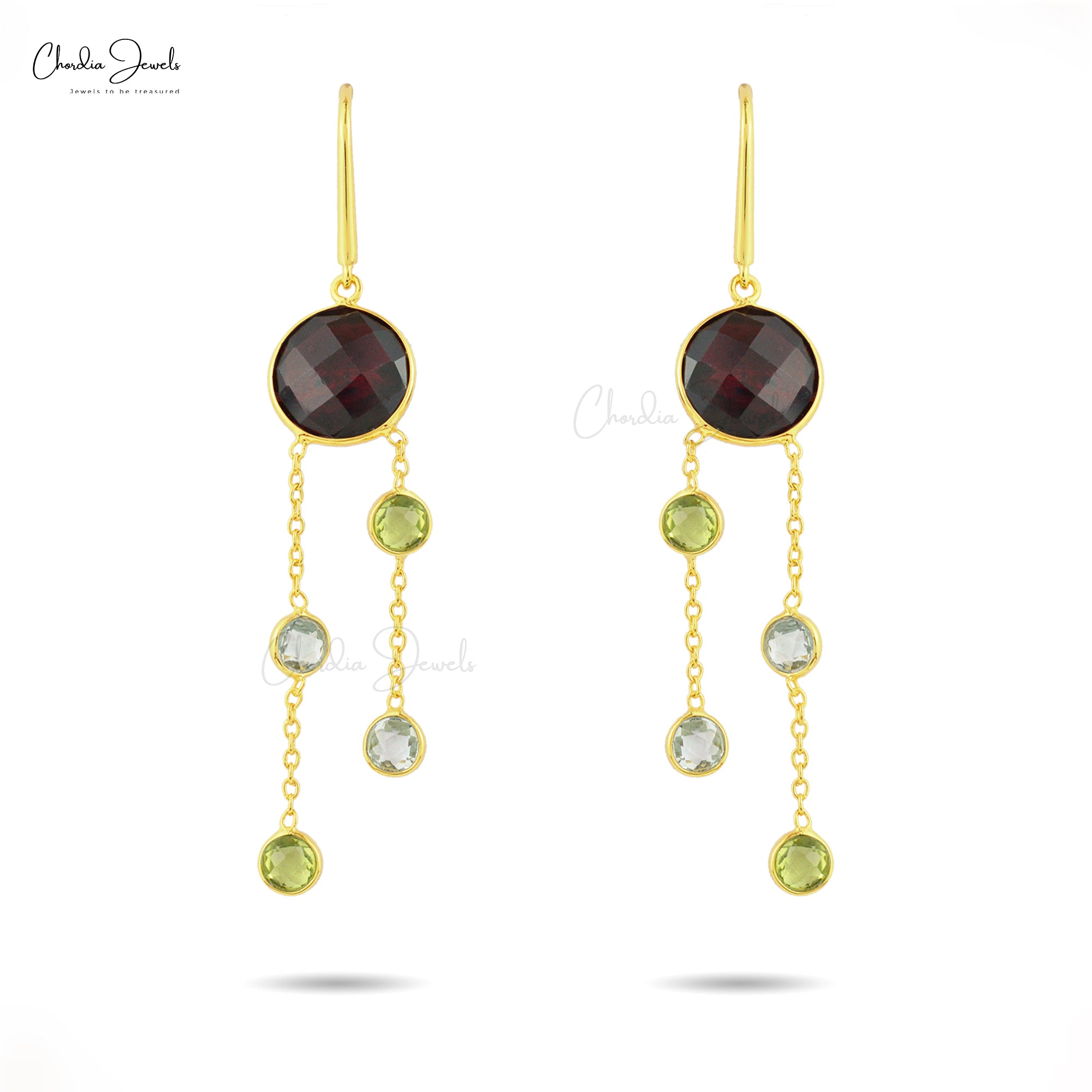Dangler Multi Stone Earring With 8.46 Ct Gemstone Bezel Set In 925 Sterling Silver Earrings
