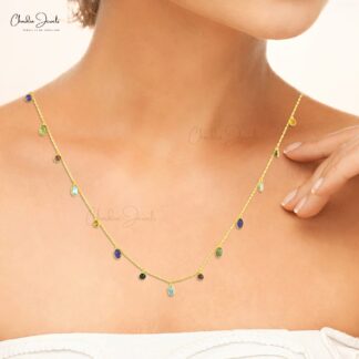 Multi Stone Charm With 5.19 Ct Oval And Round Cut Mix Gemstone 925 Silver Pendant