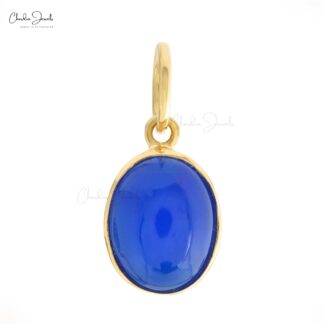 Single Stone Oval Pendant In 925 Silver Blue Opal Solitaire Necklace For Her