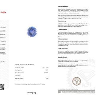 Certified Blue Tanzanite Round Cut 8.6mm Loose Gemstone For Jewelry Making, 1 Piece