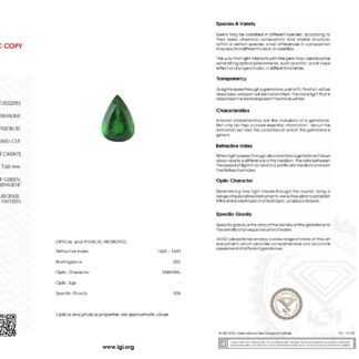 9.84 Carat 100% Natural Green Tourmaline Pear Cut Precious Loose Gemstone, 1 Piece