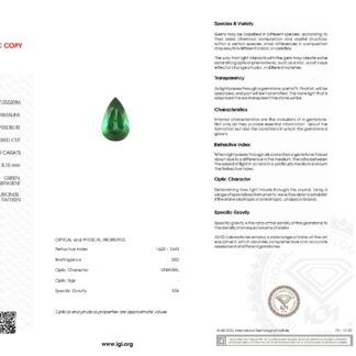 Genuine Green Tourmaline 9.53 Carat Pear Cut October Birthstone for Sale, 1 Piece