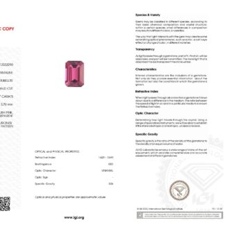 October Birthstone 4.37 Ct Rubellite Tourmaline Octagon Cut AAA Quality Loose Gemstone, 1 Piece