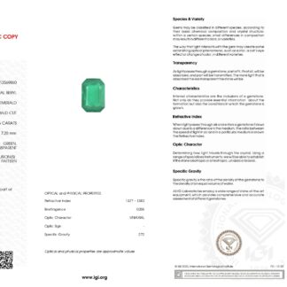 Wholesale 100% Natural 7.56 Carat AAA Emerald Loose Gemstone for Making Pendants, 1 Piece