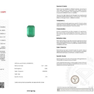 Precious Emerald 3.83 Carat Octagon Cut Loose Gemstone for Rings, 1 Piece