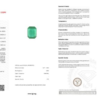 4.66 Carat Natural AAA Quality Emerald Octagon Excellent Cut Loose Gemstone for Jewelry, 1 Piece