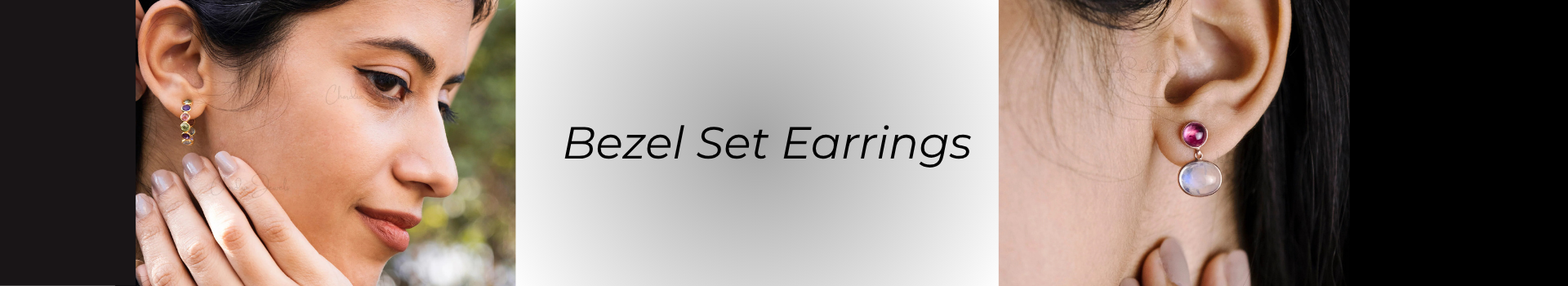 Bezel Set Earrings