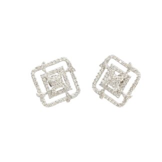 Dainty Diamond Stud Earring In 18k White Gold Diamond Certified Minimalist Earrings